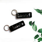 Acrylic keyring personalised with any name; Personalised bag tags