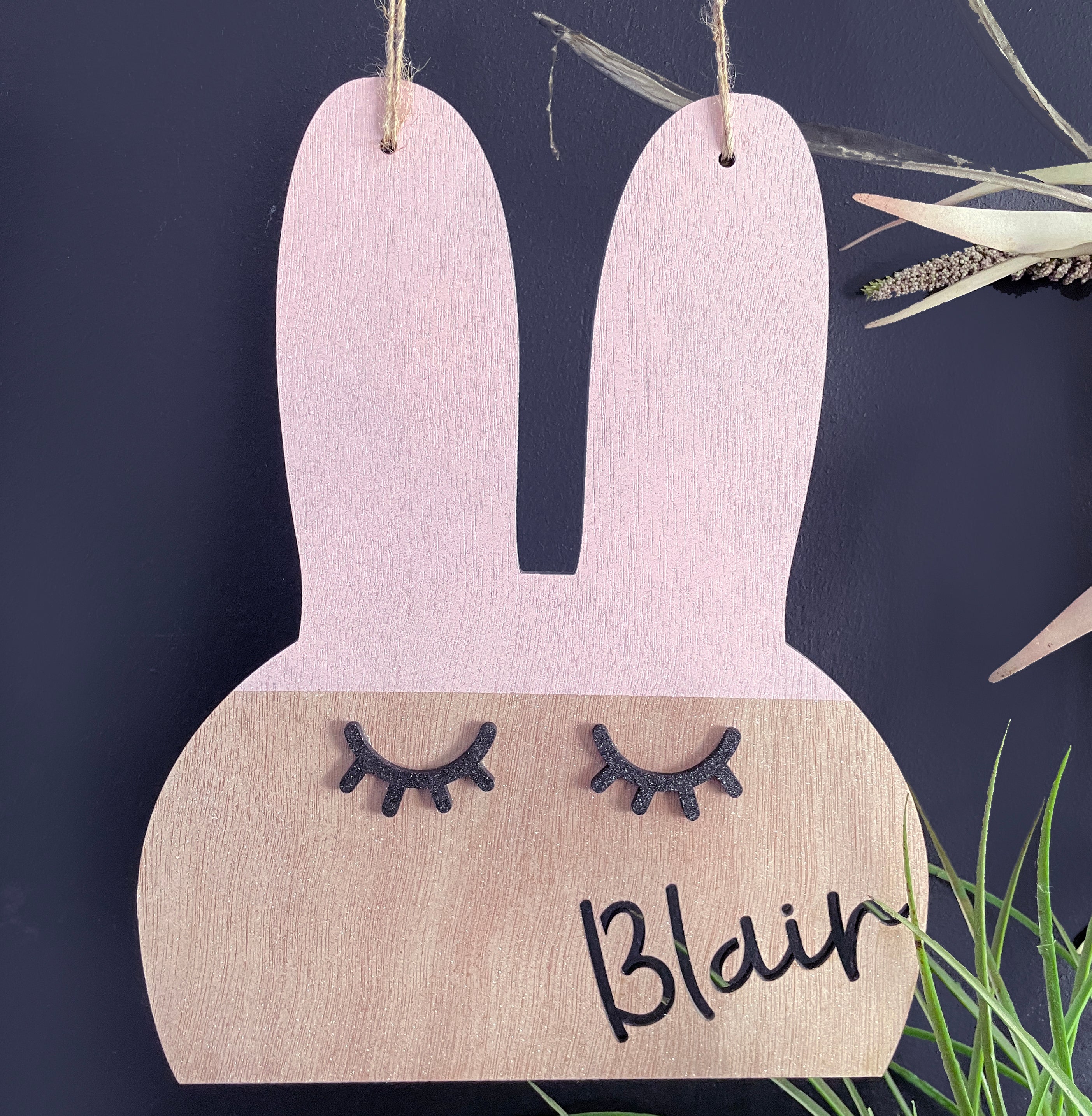 Personalized Dipped Bunny Hanging Decor
