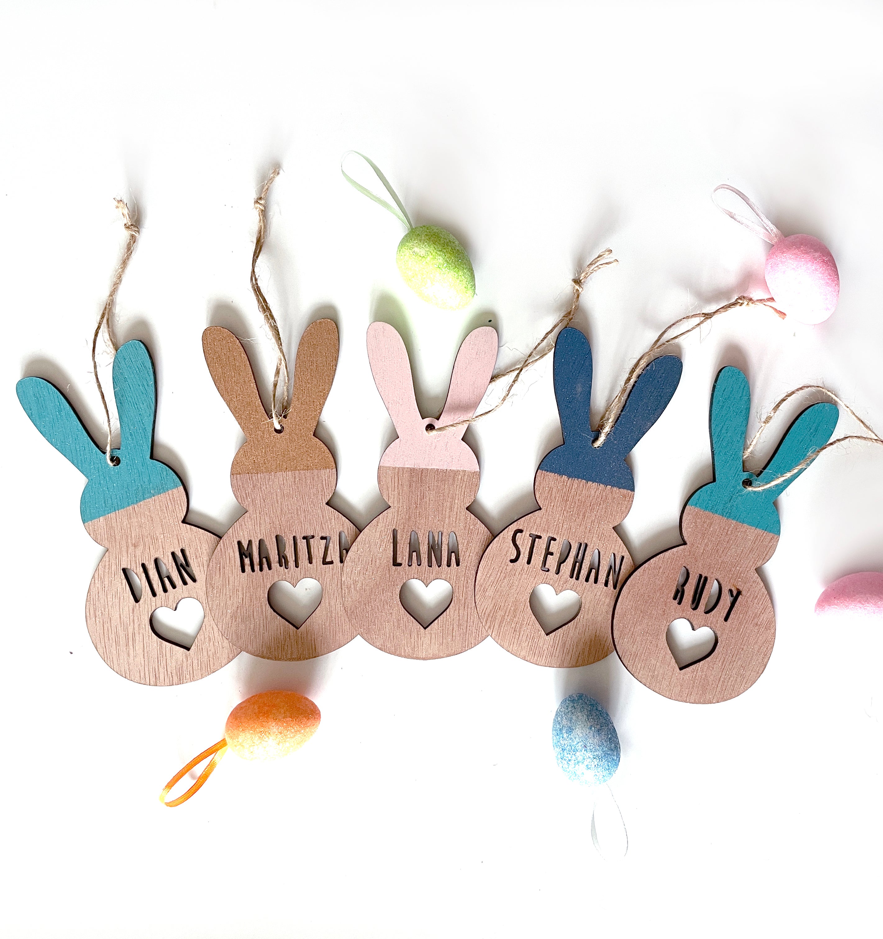 Personalized Dipped Easter bunny decor