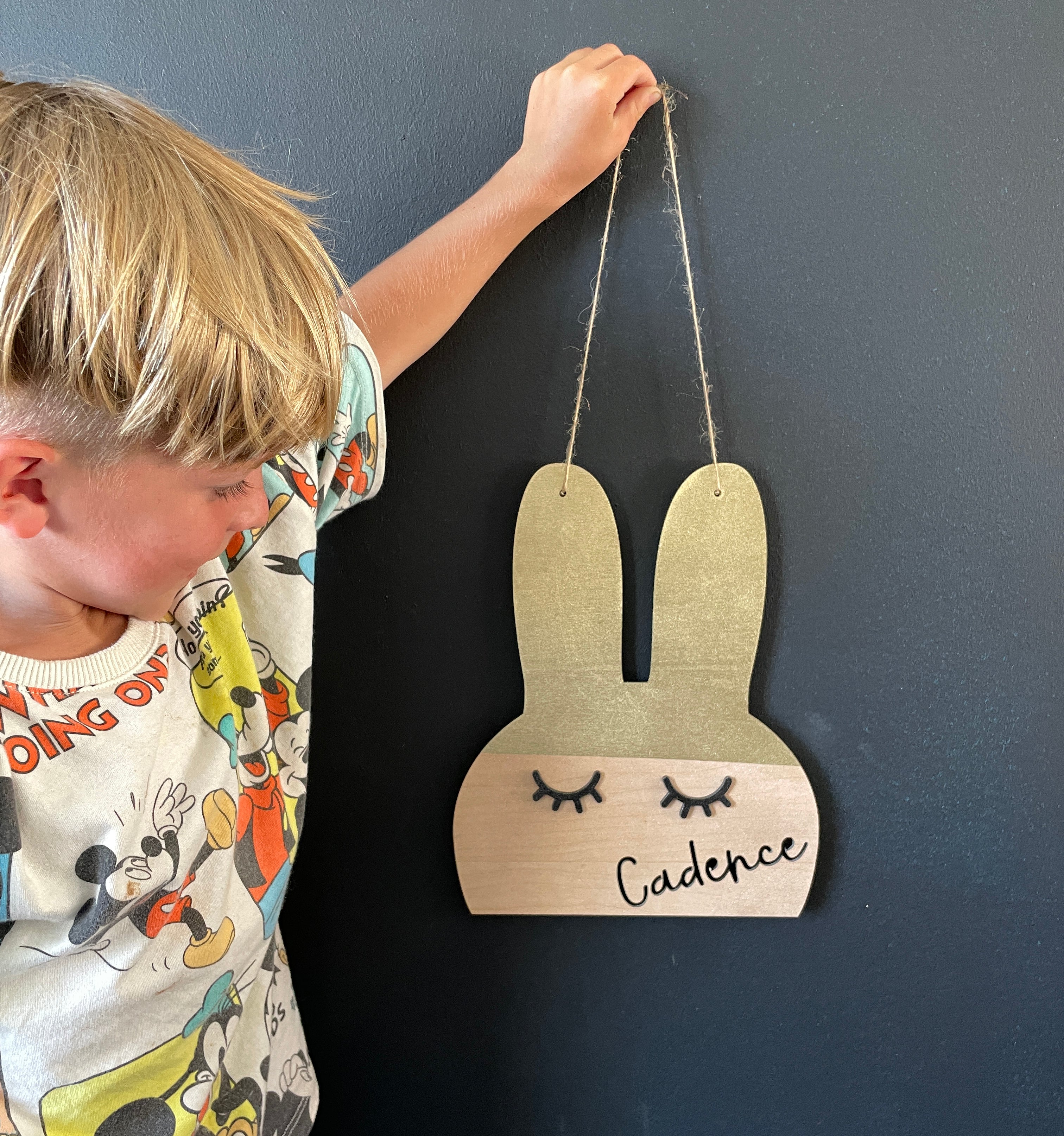Personalized Dipped Bunny Hanging Decor