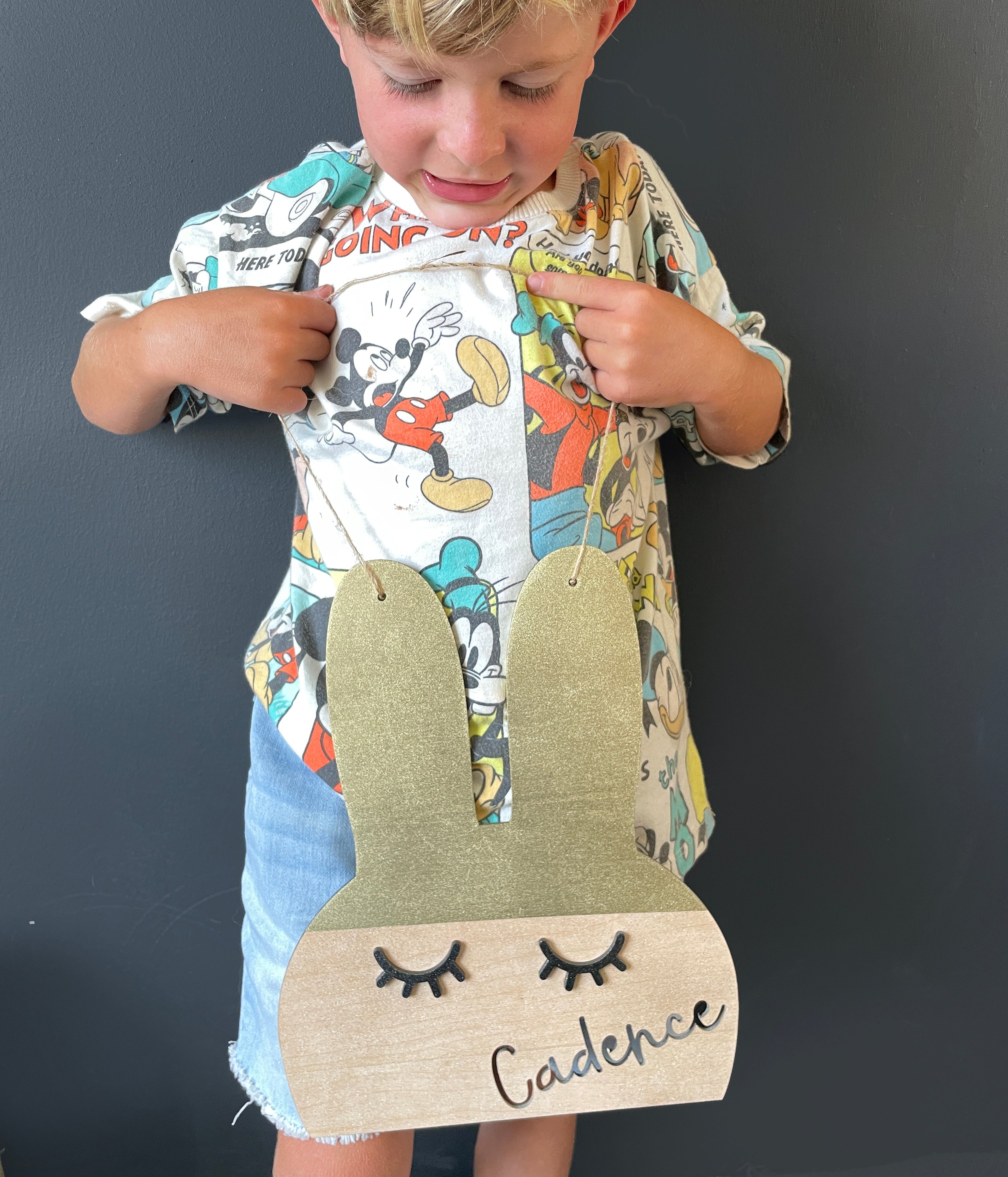 Personalized Dipped Bunny Hanging Decor