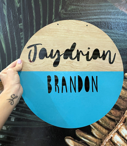 Personalized Wooden Dipped Name Plaque