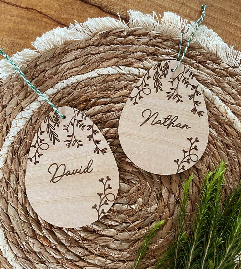 Personalised Engraved Wooden Easter Eggs; Easter decor