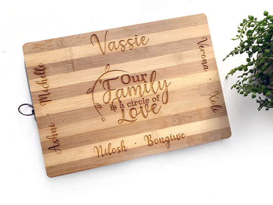 Family engraved cutting board