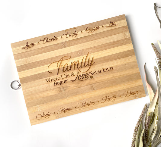 Personalised engraved Family Board