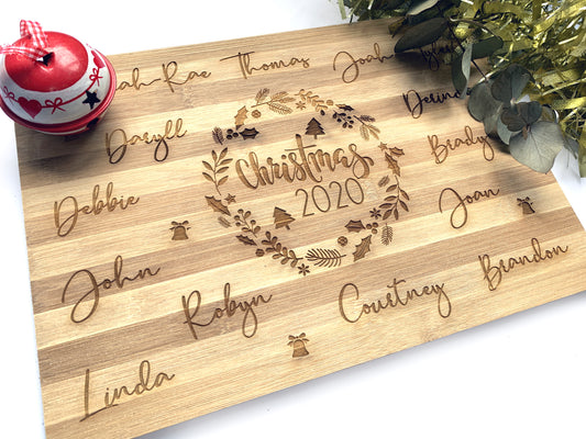Family Christmas cutting board