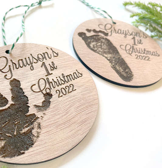 Wooden Hand / Footprint Personalised Engraved Decoration