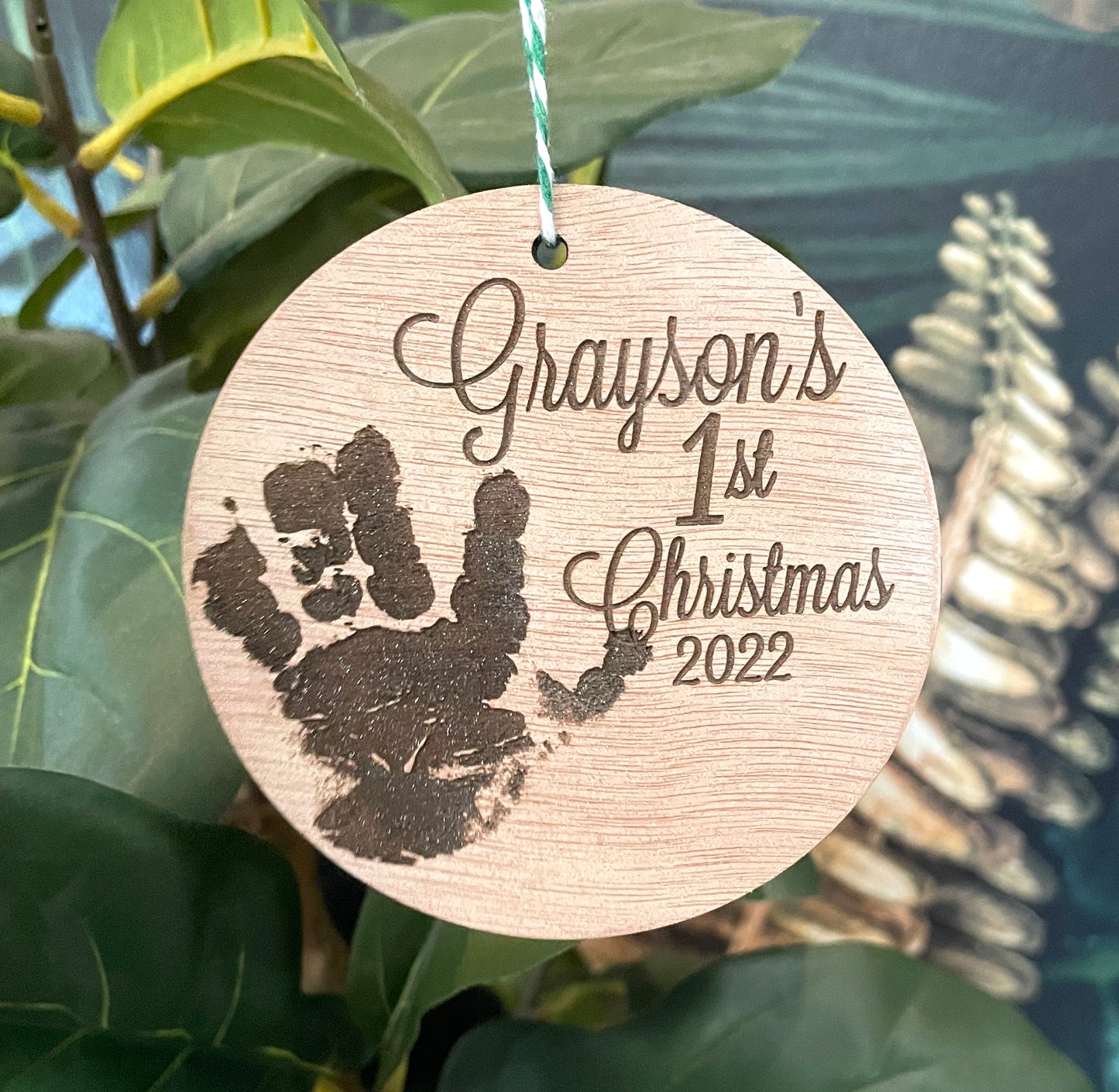 Wooden Hand / Footprint Personalised Engraved Decoration