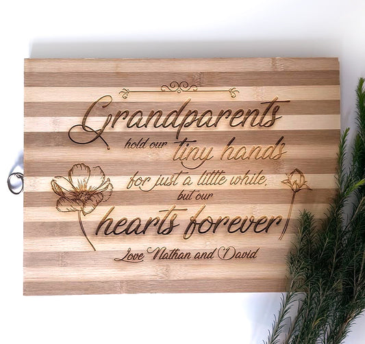 GRANDPARENTS engraved personalised cutting board