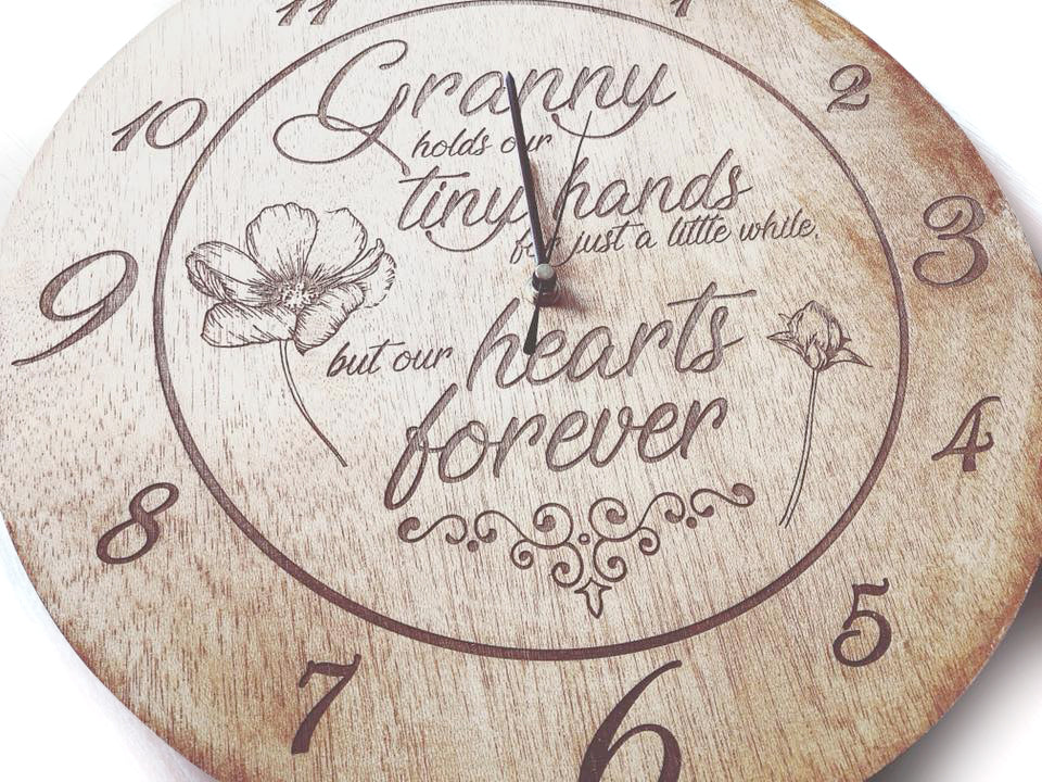 "Grandparents" engraved clock