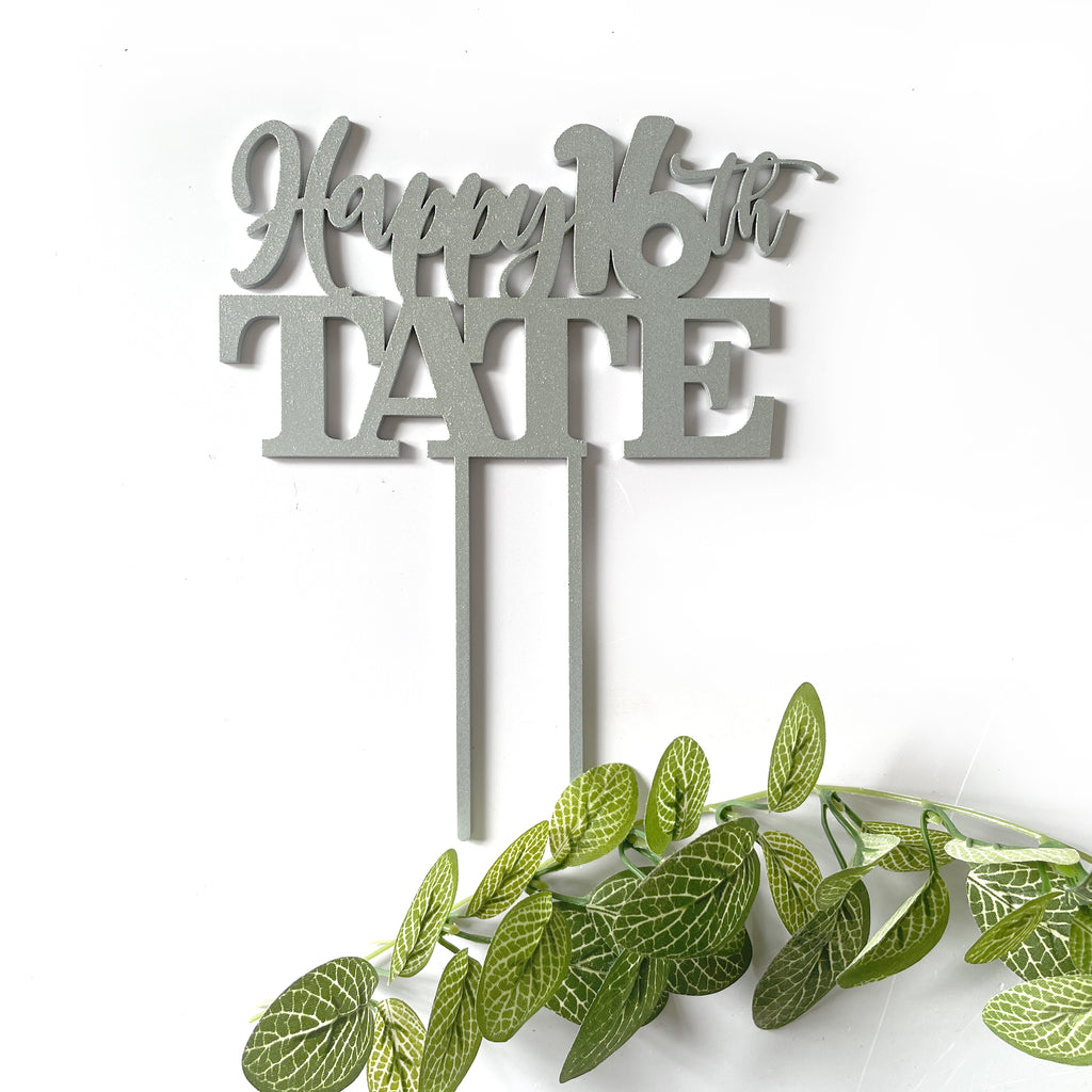 Personalized Happy Birthday Cake Topper