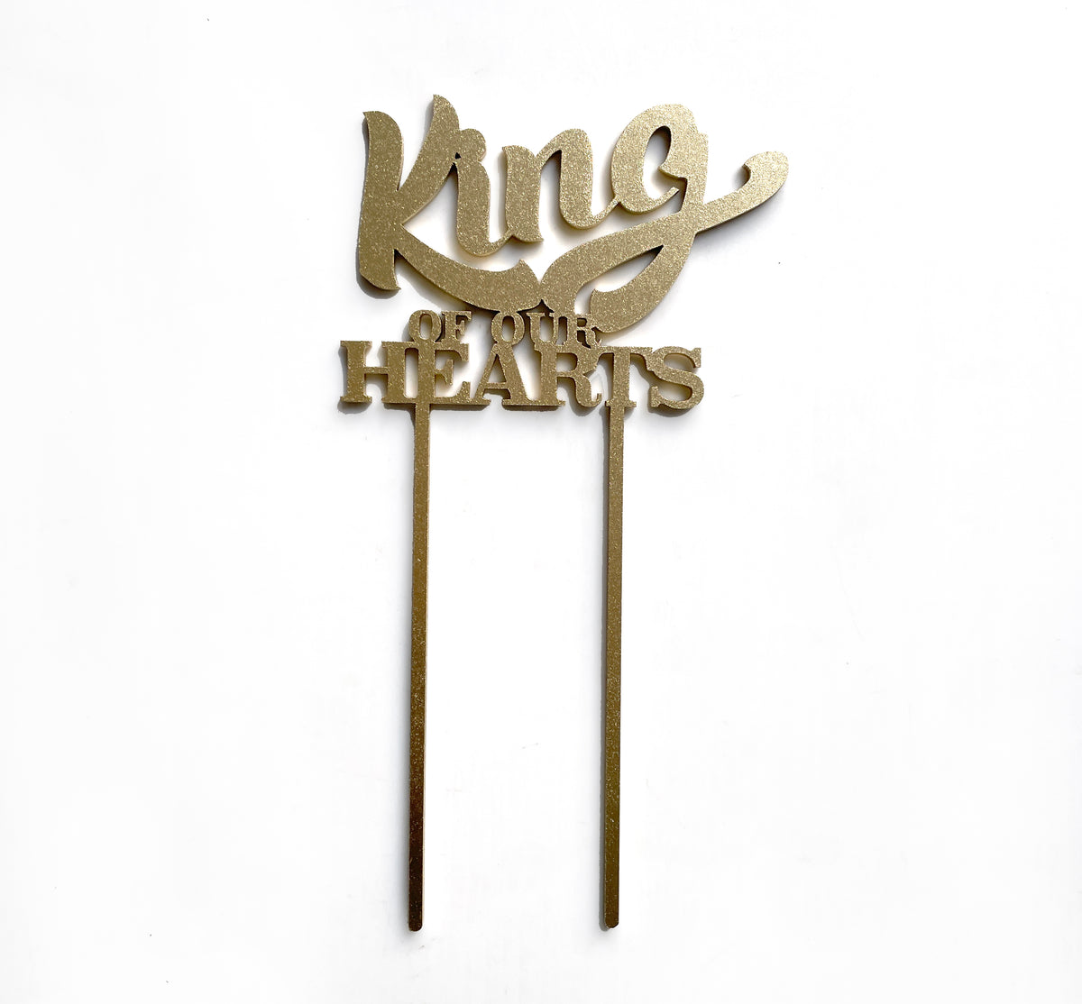 Personalized "King of our Hearts" Cake Topper