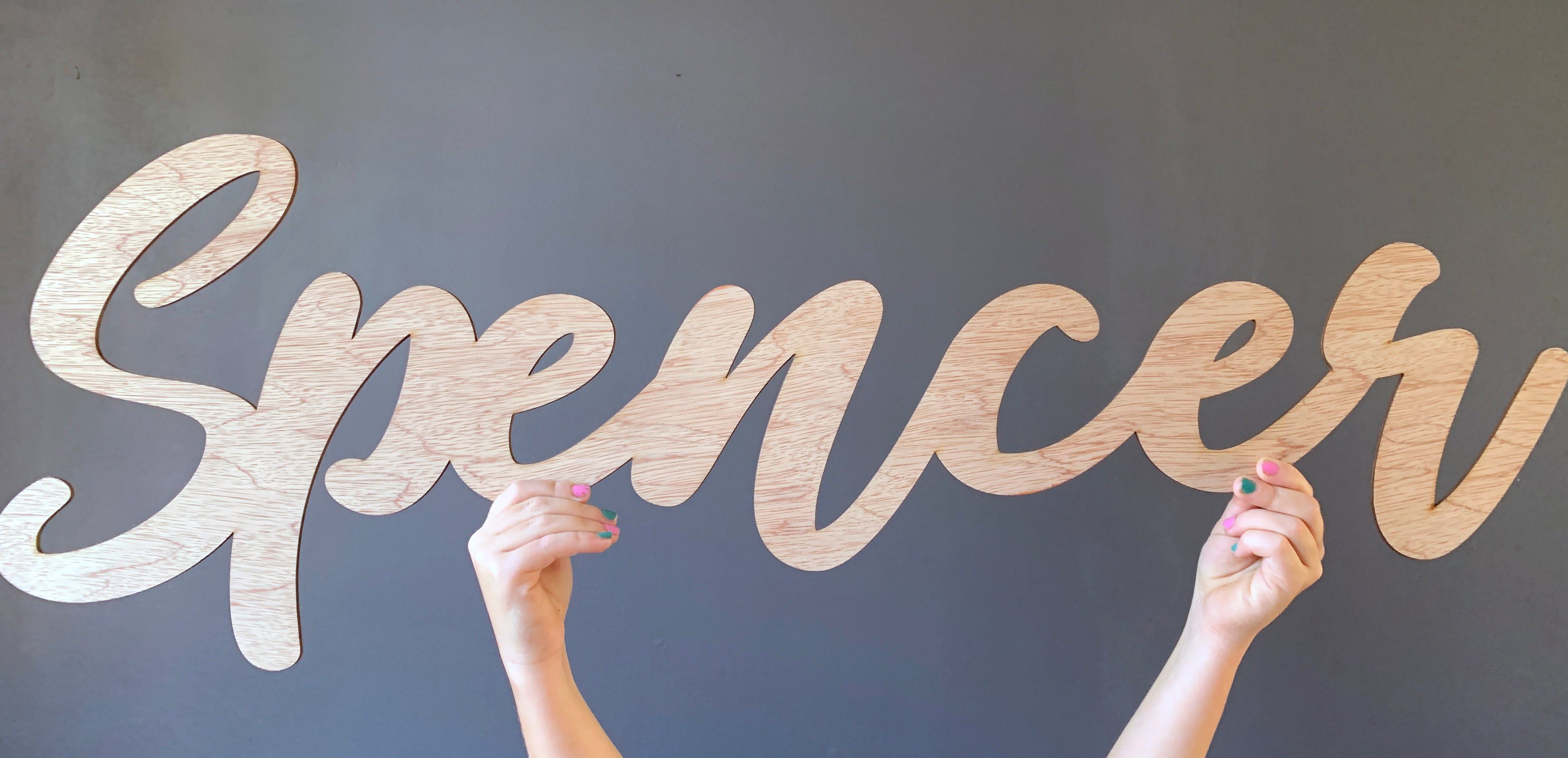 Personalized Wooden Name - Natural wood. 80cm long