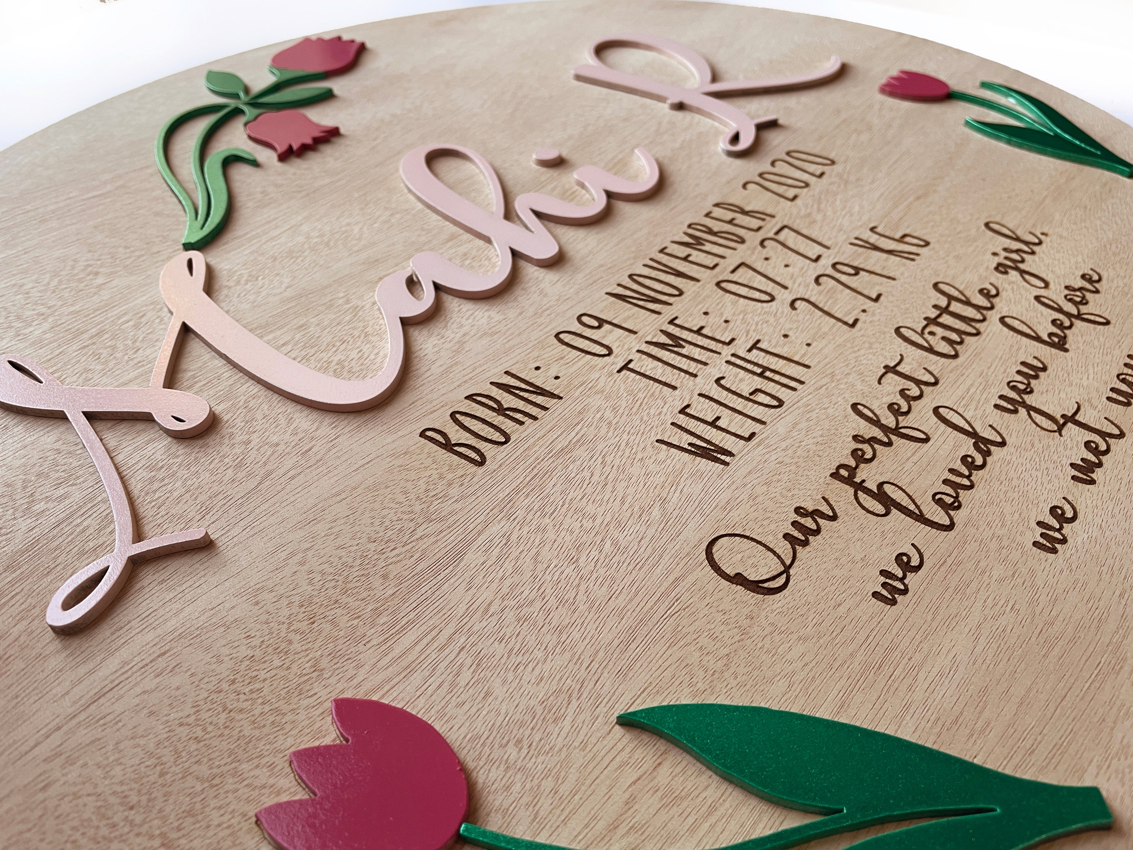 Name and Birth Plaque