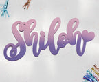 70cm long Wooden Name - Ombre
