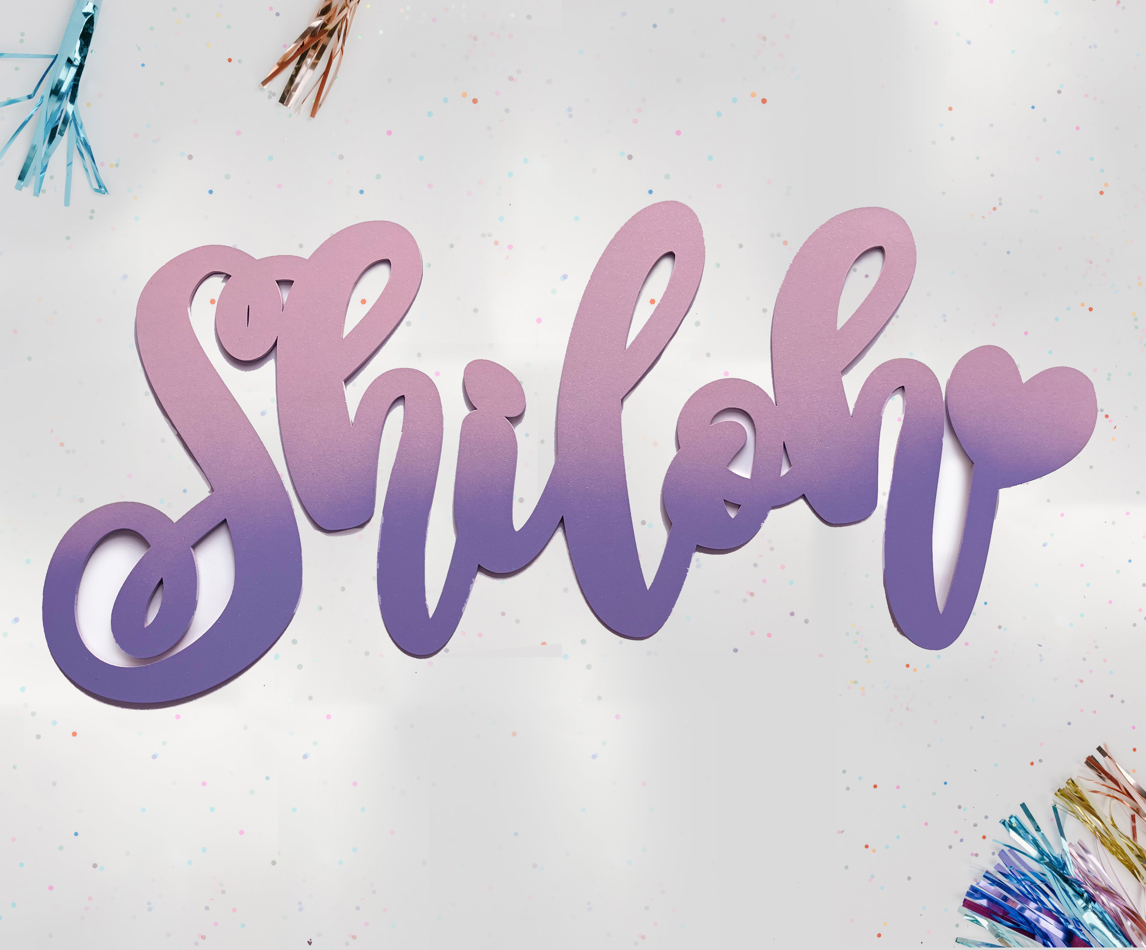 70cm long Wooden Name - Ombre