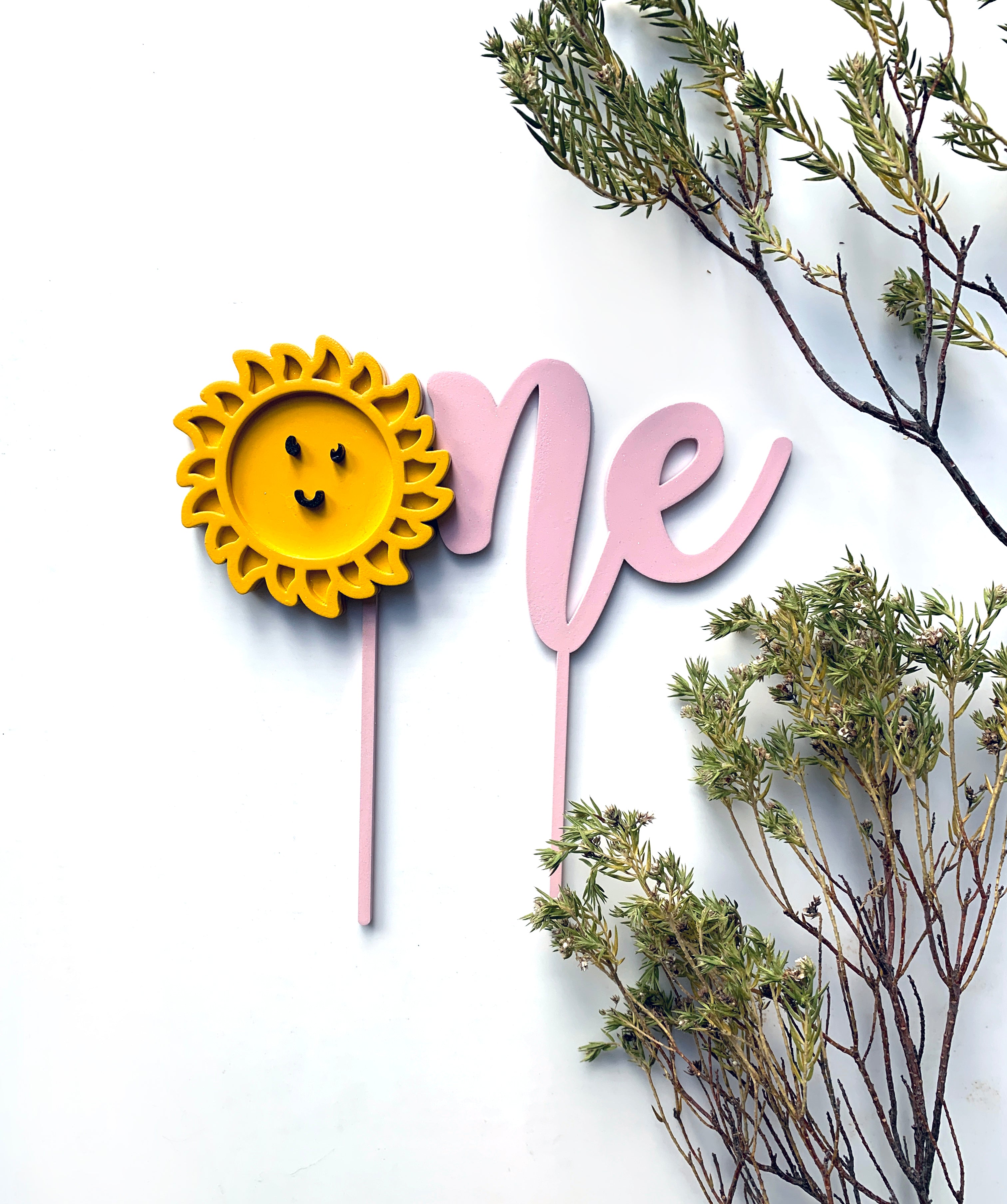"One" Cake Topper with Sun Face