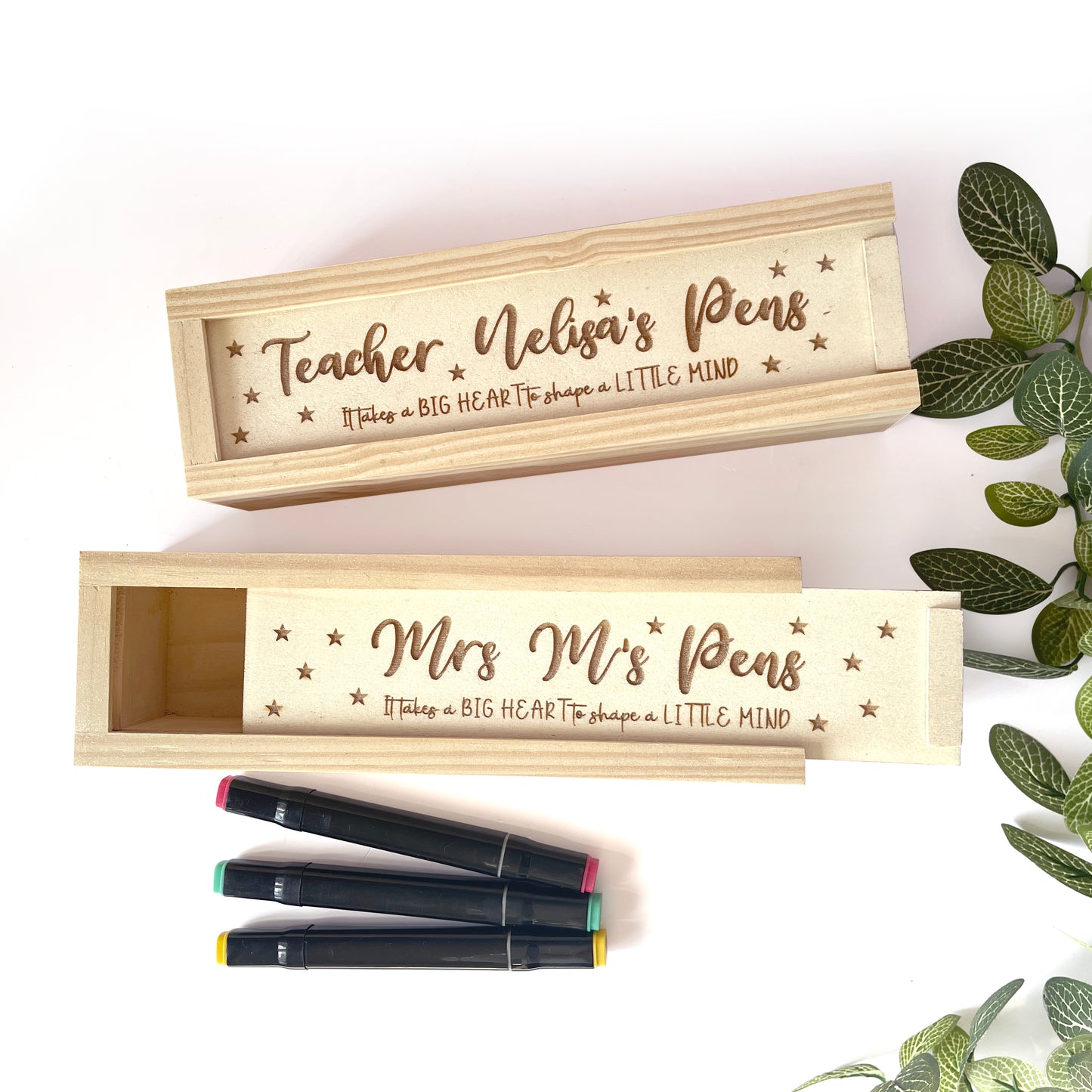 Engraved Pencil Box personalised with the teachers name