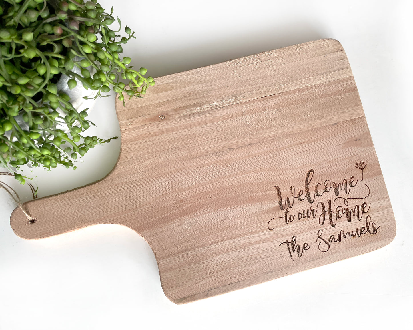 Personalized engraved cheese paddle board