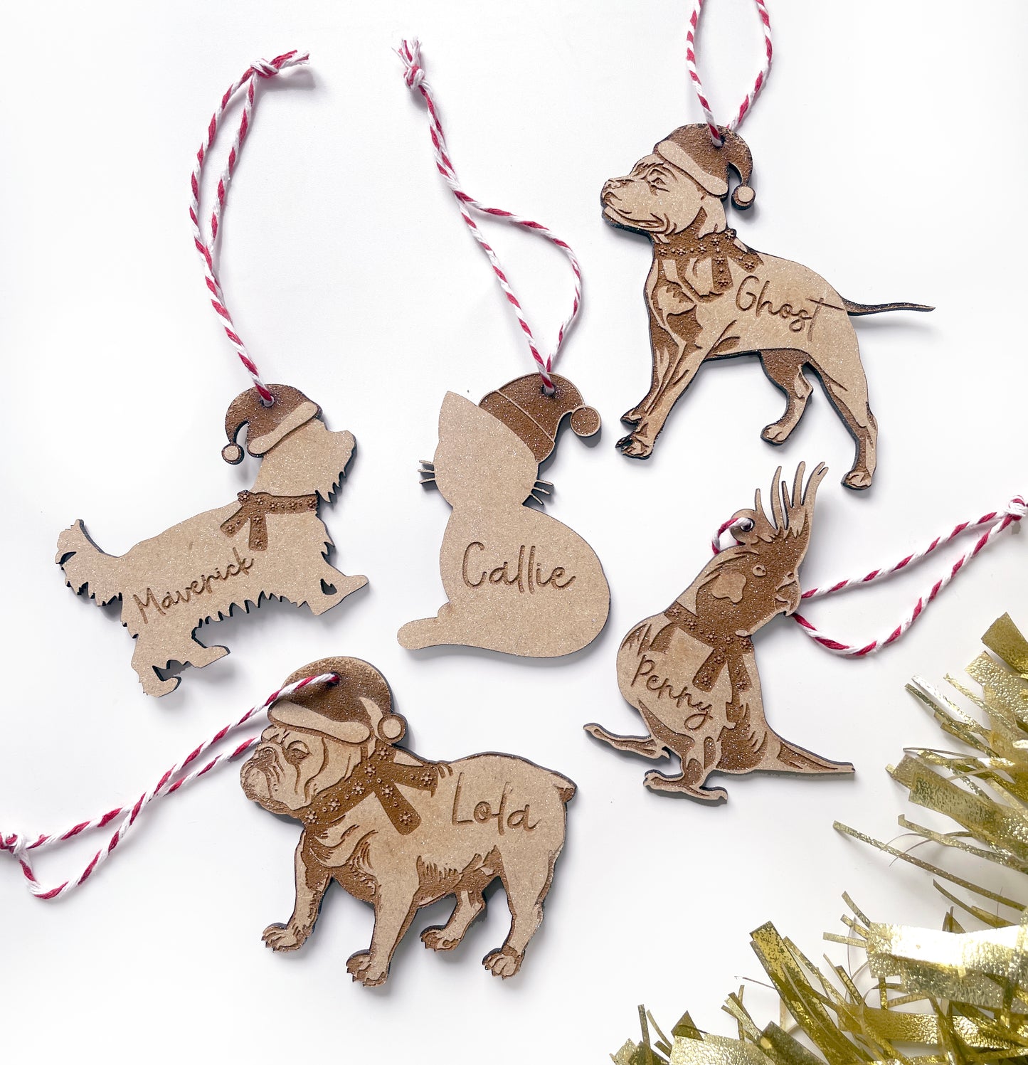 Personalised Pet shaped decorations - designed to a specific pet breed. Eg. yorkie, sausage dog etc