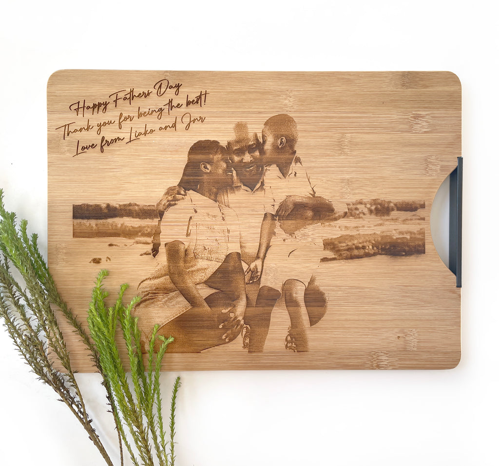 For Dad Photo engraved personalized cutting board