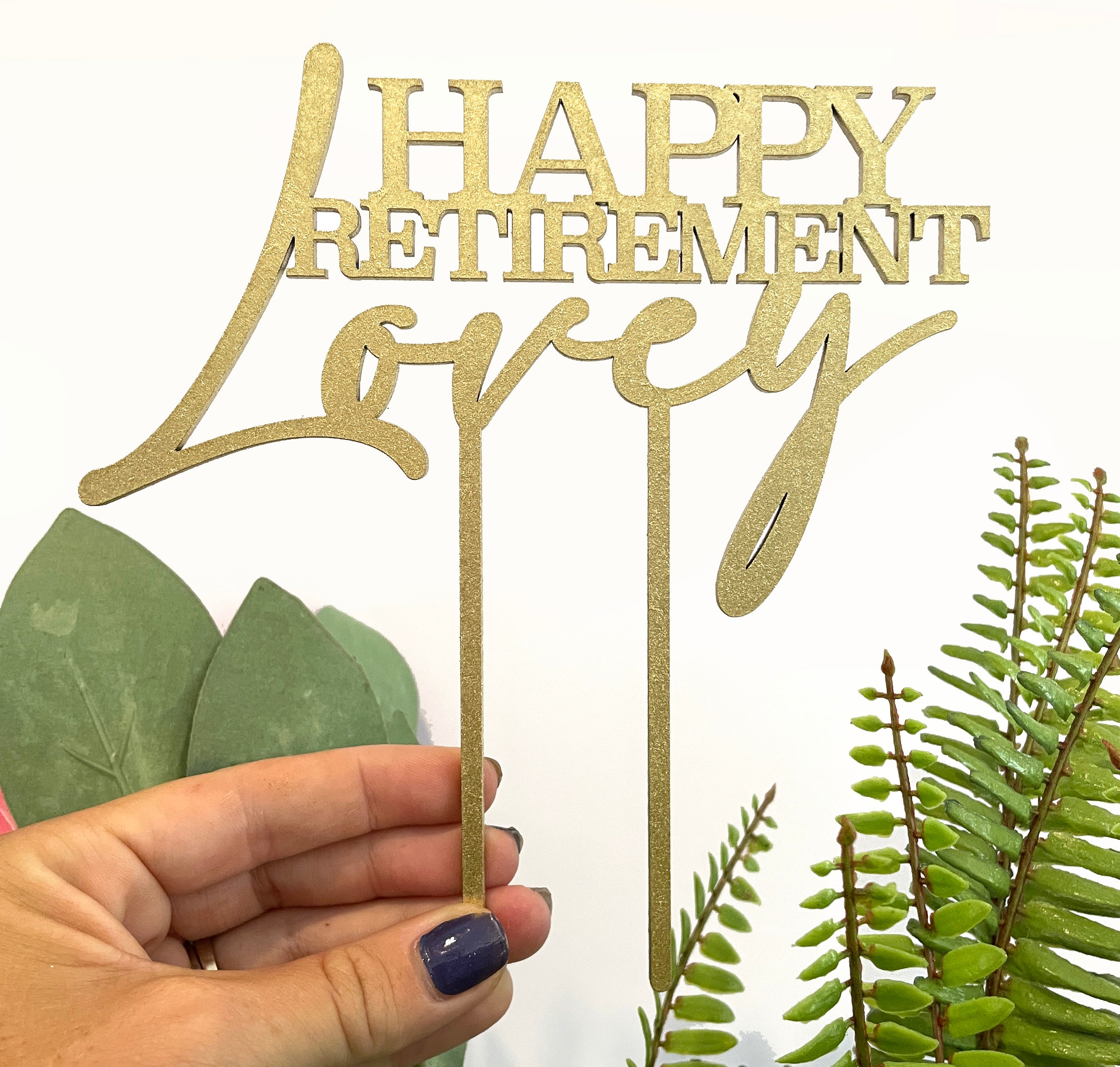 Personalized Happy Retirement Cake Topper