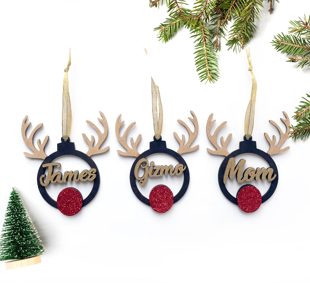 Personalised Rudolf Decorations; Christmas Decorations