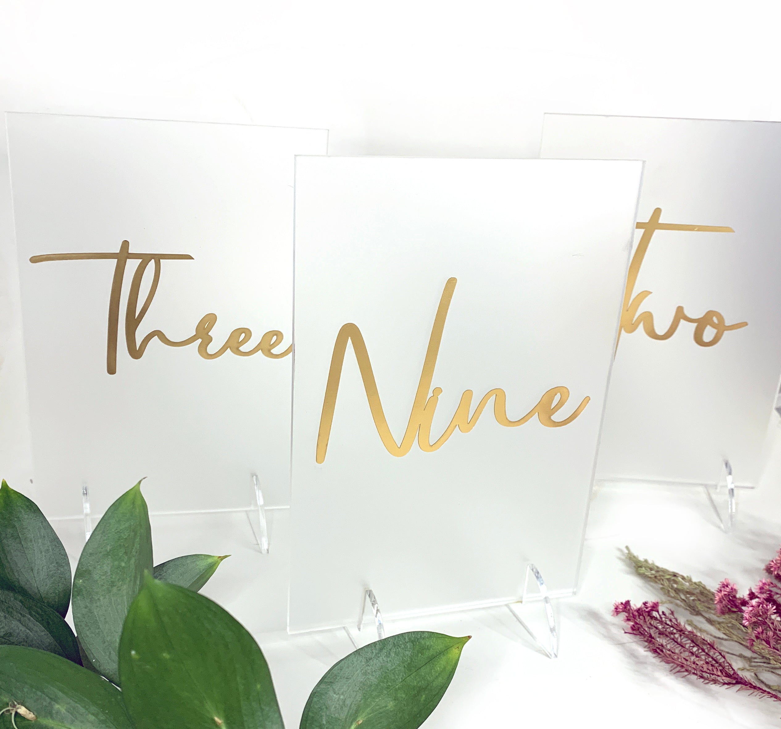 Frosted acrylic table numbers
