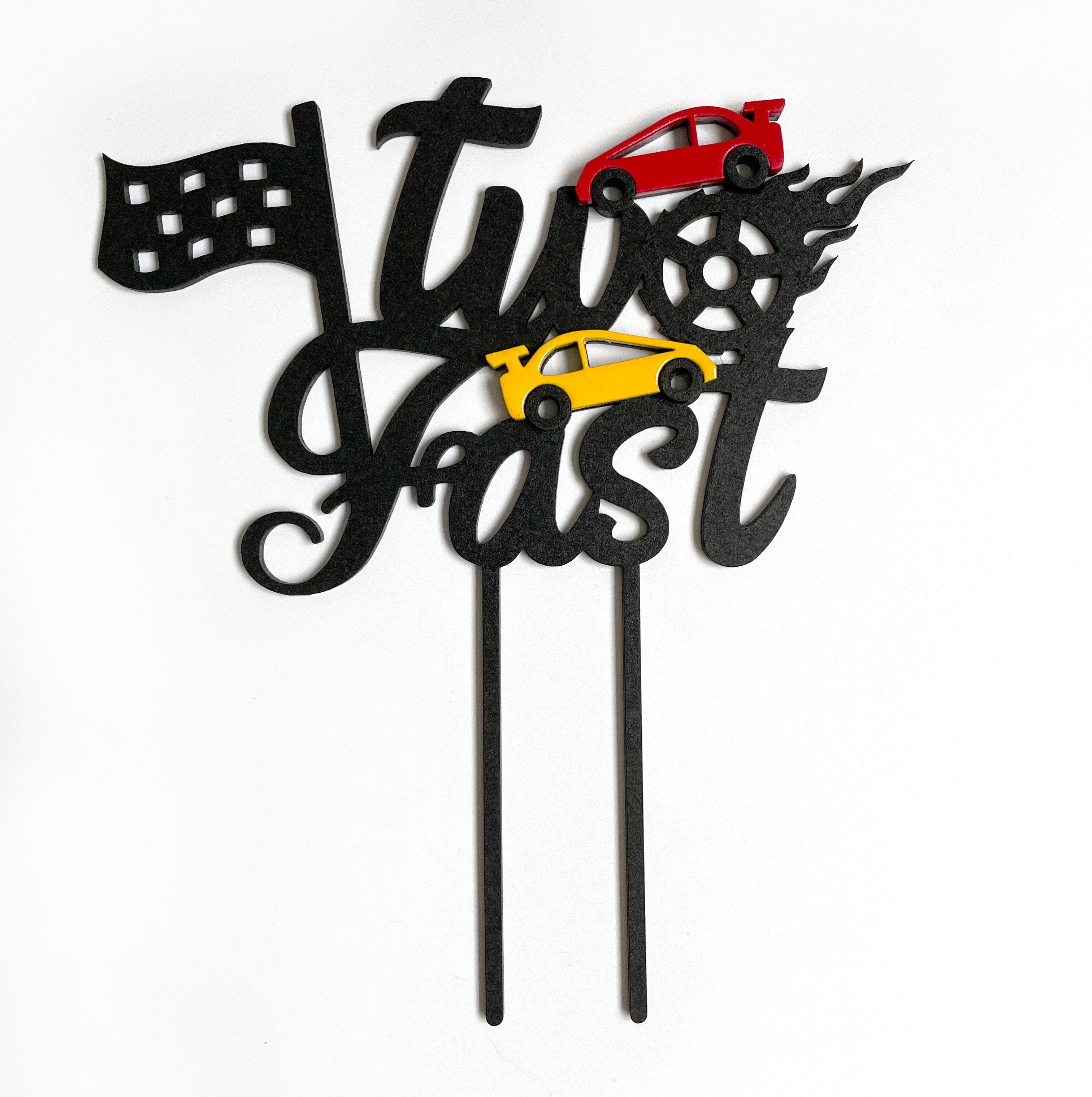 'Two Fast' Personalized Cake Topper