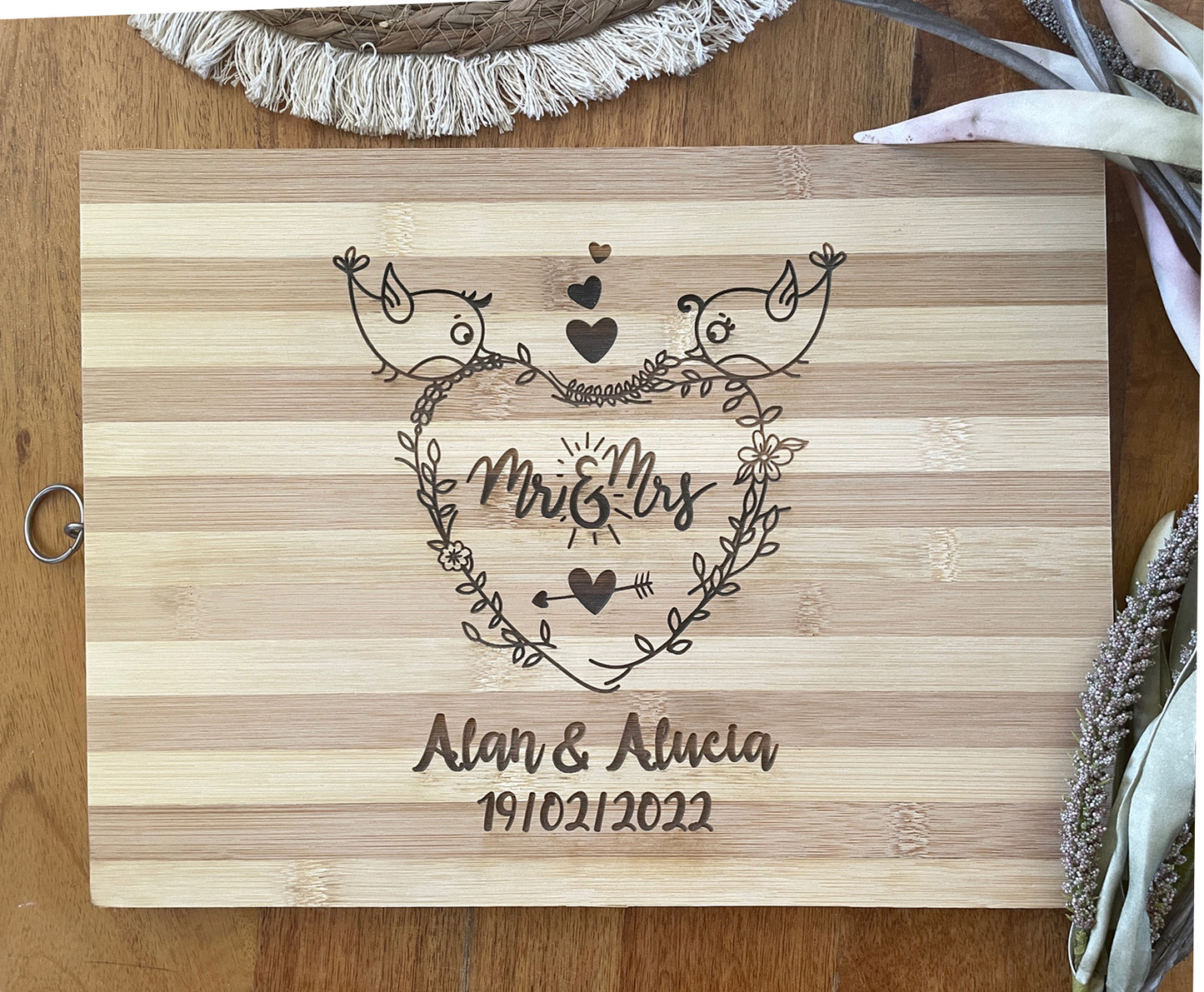 Engraved Mr & Mrs Wedding Gift Cutting Board