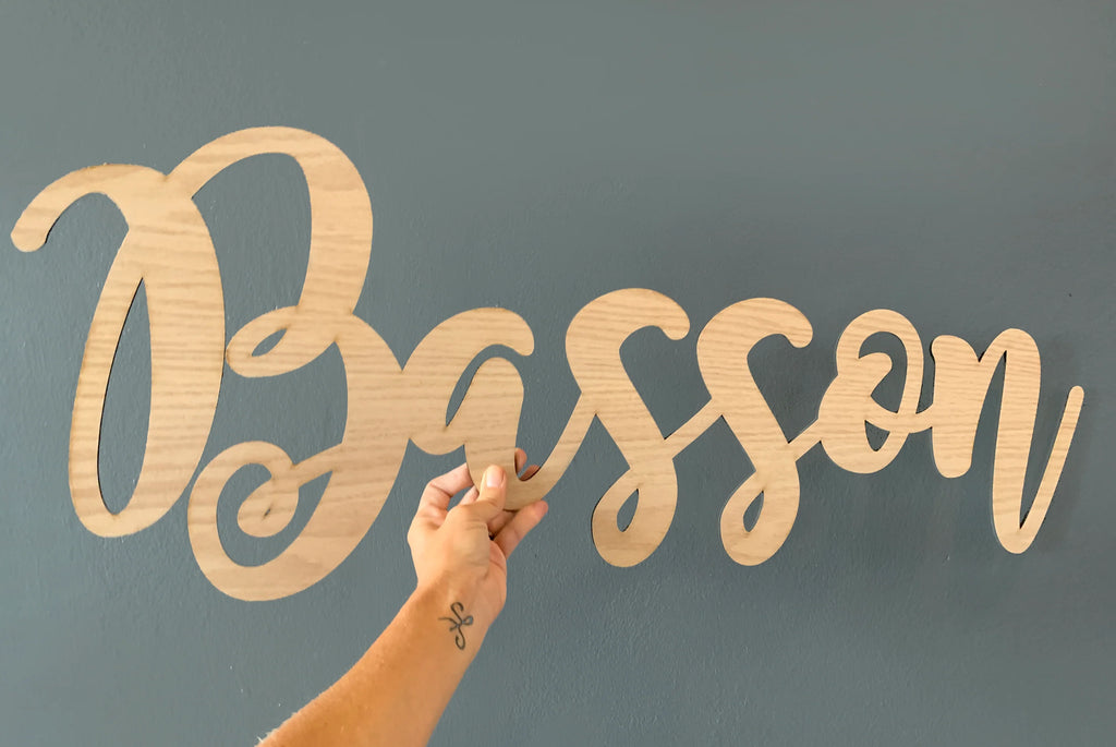 Personalized Wooden Name - Natural wood. 3 sizes: 40cm, 60cm and 70cm long